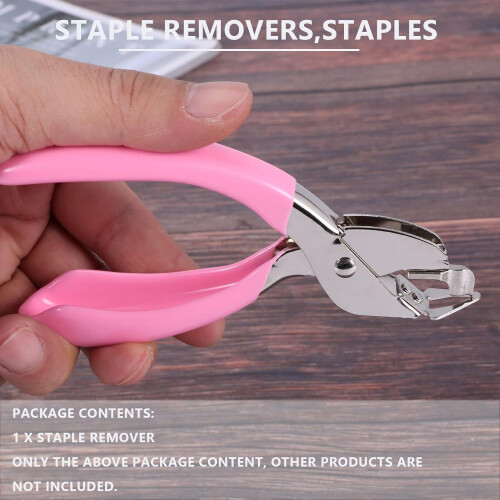 Springloaded staple remover, lifter, for office, school, home, pink 2
