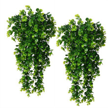 Artificial Hanging Plants, Faux Eucalyptus Greenery Vine, UVResistant Plastic, Outdoor Decor, 2Pack, One Size