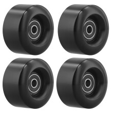 Pack of 4 quad skate wheels, 58 x 32 mm, with bearings, double Black