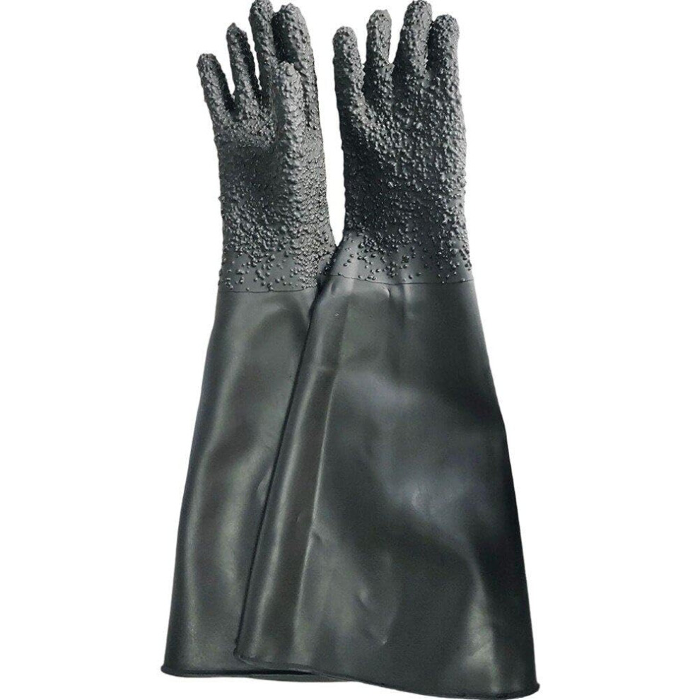 Rubber Sandblasting Gloves Material Rubber Latex Reusable Pressure Long Thickened Sandblaster Work Gloves Safety 9339159683538
