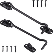 Hook and Eye Latch, 2 Pcs Stainless Steel Cabin Hook, Privacy Hooks, Gate, Door Catch, Silent Holder for Gate, Shutters, Window, Slide Barn, Shed, Pat