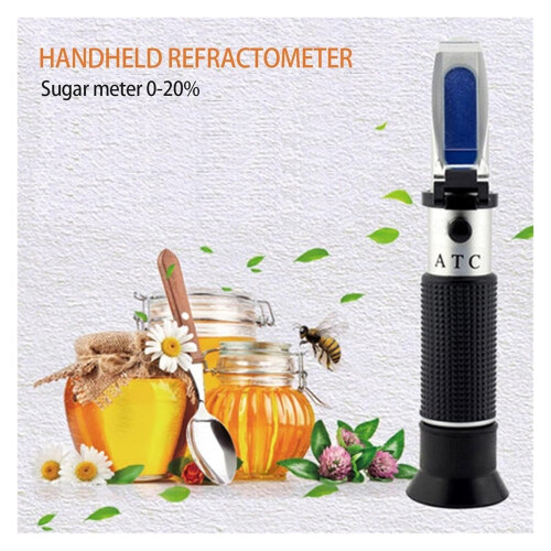 Refractometer 020% Brix Range Handheld Sugar Refractometer For Honey Fruit Juice Saccharimeter 2