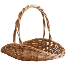 Wicker Picnic Basket Thick Bottom Wavy Edge With Handle Easy Care For Outdoor Adventures Daily Storage