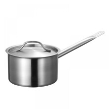 Panela com tampa em aço inoxidável, panela de 2 litros com revestimento triplo em aço inoxidável para molhos e sopas, utensílio de cozinha com