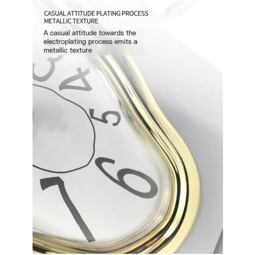 Creative Twisted Wall Clock Scandinavian Melting Design Pendulum Clock Silver 7Inch Decorative Wall Clock 2