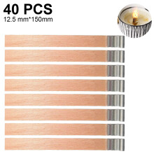Mèches de bougies sans produits chimiques, 12,5 mm x 150 mm, pour la fabrication de bougies maison, sans fumée, combustion uniforme, en bois