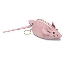 Kompaktes Design, attraktives Aussehen, Geldbörse für Damen, strapazierfähige Nähte, echtes Leder, Maus, kleines Elefantenmotiv mit
