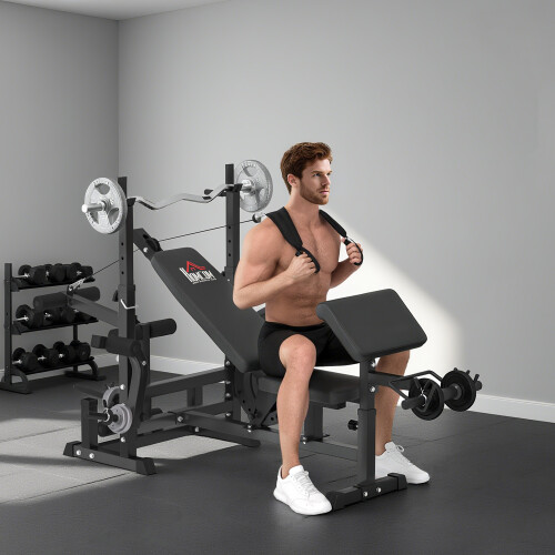 Homcom HOMCOM Multi-Exercise Full-Body Weight Bench with Bench Press & Leg Extension