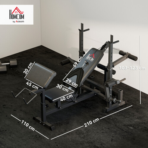 Homcom HOMCOM Multi-Exercise Full-Body Weight Bench with Bench Press & Leg Extension 2