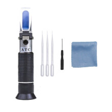Refractometer Hand Held Honey Refractometer 5890% Brix Baume 3843 Be' Water Content 1227% Beekeeping Meter Size 1