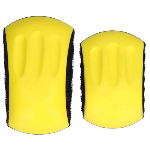 Bloco de lixa profissional com sistema de fixação por velcro de 5 polegadas, que garante precisão e conforto, com design ergonômico para lixar