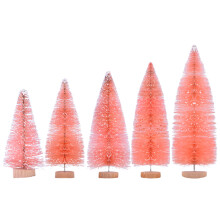 Artificial Christmas Tree Realistic Appearance No Smell For Tabletop, Diy Decoratable Mini Tree Perfect Gift For Families Kids Friends, Romantic Pink