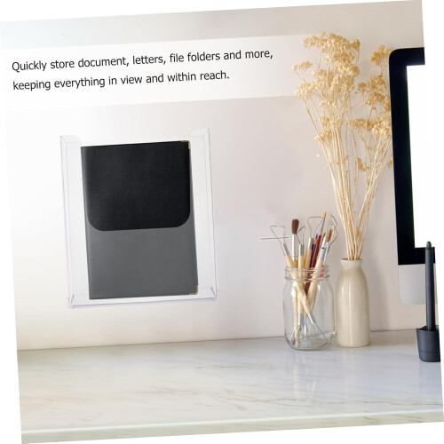 Acrylic Display Stand Wall Mounted For Documents And Books Clear Paper Holder Organizer For Home Office Study 2