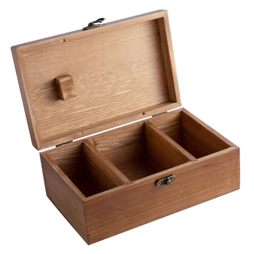 Solid Wood Stick Needle Holder Hidden Vintage Basket Practical Storage Case