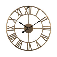 Outdoor Home Decoration Wall Clock, Iron Garden Ornament, Retro Style, Roman Numeral, Antirust