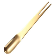 Fruit Fork Ice Cream Scoop, DoubleEnded Cake Scoop For Dessert And Fruit, Gold 12.2x1.5 cm