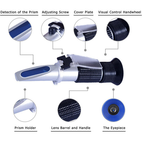 Refractometer ATC, 032% Brix Range, Handheld Sugar Tester For Food And Drinks, Black 5Pack 2