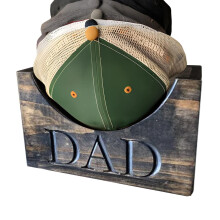 Baseball Cap Storage Box, Wooden Craft Hat Box for Father's Day Black