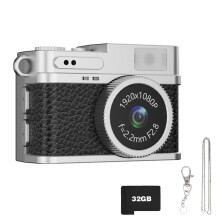 Duimformaat Vintage Camera 1080P 30FPS Video-opname IPS-Zwart