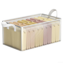 Household Wardrobe Storage Box Foldable Fabric Organizer Basket For Clothes, Pants 47x28x20cm Layered Bin Without Cover