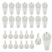 Picture Hooks for Hard, No Drilling, 80 Pieces, Traceless Wall Hooks, White