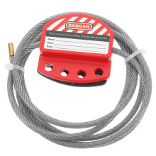 Adjustable Thick Industrial Safety Lock Cable Vinyl Coated Stainless Steel Security Cable For Tagout LOTO Safety