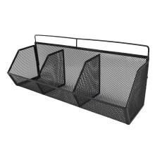 Hanging wire storage baskets Metal wire container for kitchenbathroom (BLACK)