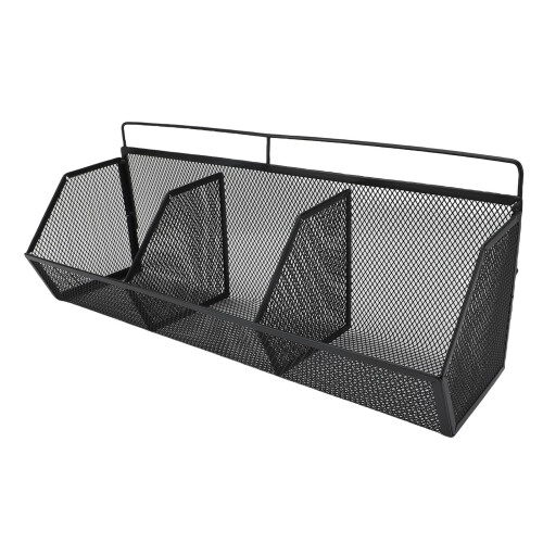 Hanging wire storage baskets Metal wire container for kitchenbathroom (BLACK)