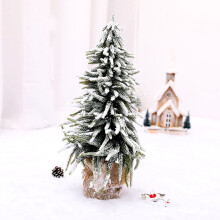 Lush And Durable Christmas Trees, Snow Flock Design With Pre-Lit Artificial Pine Trees, Realistic 20X13Cm Pvc Mini Flocked Trees For Year-Round Decor