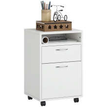 Filing Cabinet w/ Drawer Open Shelf 4 Wheels Office Home Organiser Mobile Printer