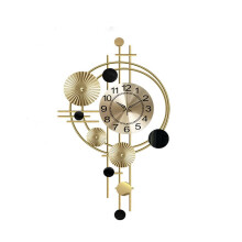 Wall Clock Nordic Modern Living Room Decoration Silent Quartz Movement Gold Lotus Leaf Design Hanging Watch Decor