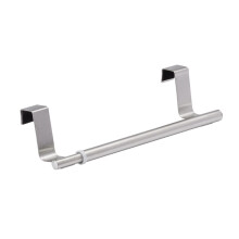 Telescopic towel rail stainless steel, stainless steel rust, 2235 x 6 x 7 cm, silver matt, 6 x 7 x 35 cm 35 cm matte silver, black