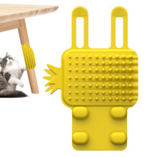Cat Grooming Brush Silicone Cat Hair Brush Adjustable Soft Pet Corner Massage Comb Portable Dog Hair Scratcher Yellow