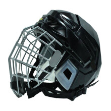 Hockey Helmet With Chinstrap Black For Training And Competition Ice Skate Style Sizes S And L