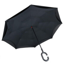 Automatic Folding Umbrella, 10 Ribs Compact Travel with Auto Open Close, Windproof (2), Black Grey