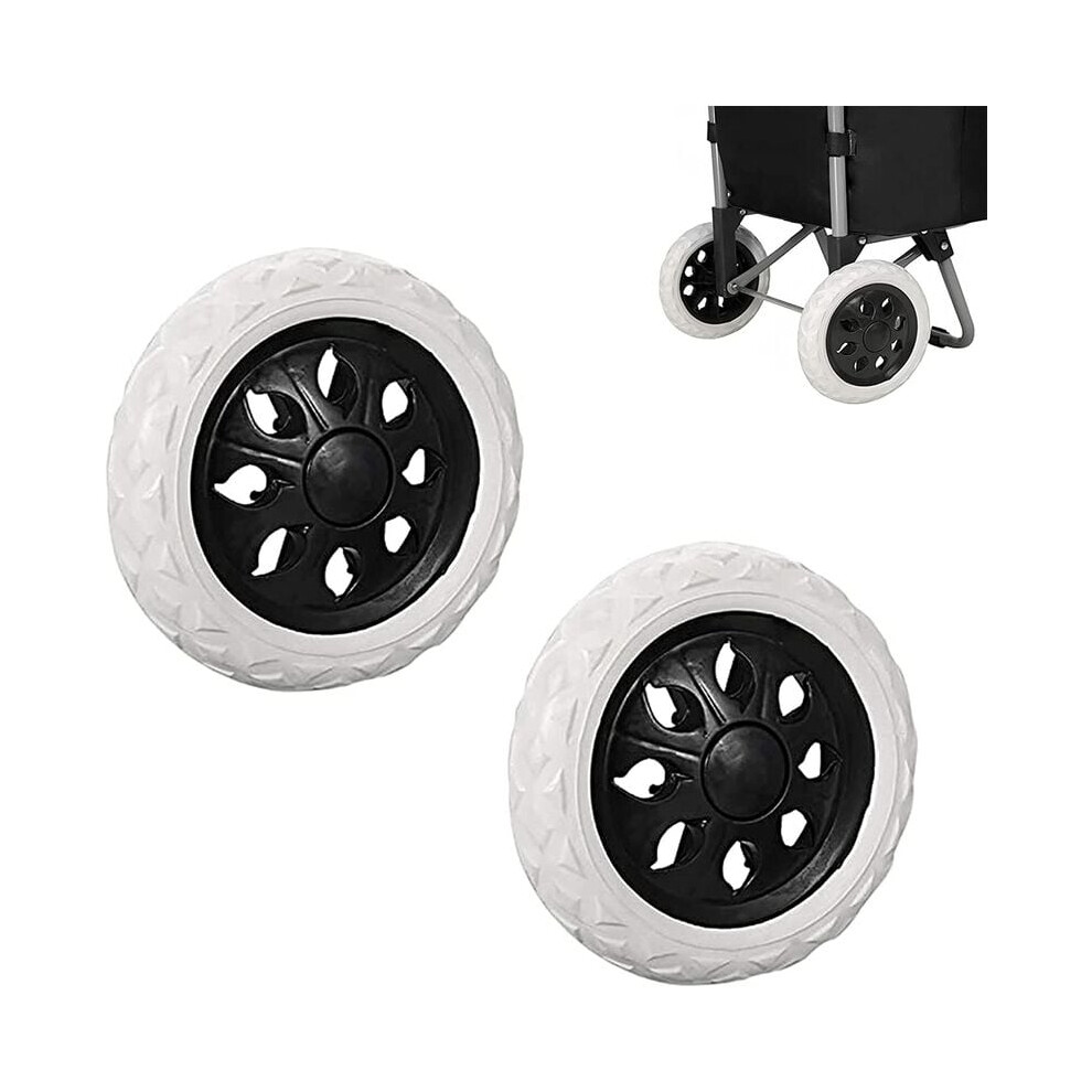Shopping Cart Wheel Replacements, Strong And Durable Heavy Duty Shopping Cart Casters For Grocery Dolly Luggage Cart Trolley, 2 Pieces Suitable Black 9436597781403