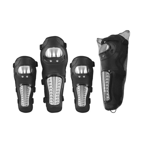 Silber Schwarz Motorrad Knie Pads Ellenbogen