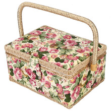 sewing box sewing storage box craft sewing tool layer needle thread basket floral thimble thread needle sewing organizer accessory (Style C)