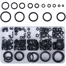 Sortiment av gummi-O-ringar, olje- och värmebeständiga, hög- och lågtemperaturbeständiga, svart kit med 200 delar, enkel att installera, eldfast