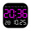 Digital Wall Clock Easily Readable With Remote Control For Time And Temperature Display Magenta 1