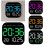 Digital Wall Clock Easily Readable With Remote Control For Time And Temperature Display Magenta 2