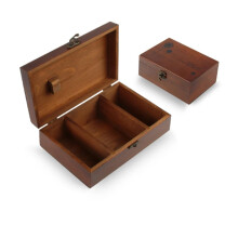 Wooden Sewing Box Multifunctional Pine Wood Vintage Needle Thread Storage