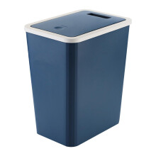 Trash Can for Bedroom, Garbage Bin With Lid, Slim Modern 13L Recycled Bin blue