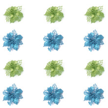 Funklende dekoration til julekrans, glitter julestjerneblomster tilføjer festlig appel til din højtid, kunstige julepynter med