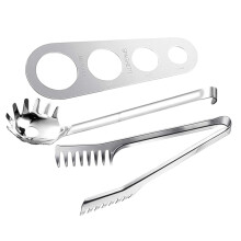 Spaghetti Tongs Set, Reusable Food Spoon, Stainless Steel, Household Pasta Spoon and Pasta Measuring Tool for Pasta, Pasta, 2 Pieces
