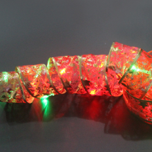 Guirnalda de luces navideñas con cinta para ambiente festivo, funciona con pilas para decoración interior y exterior, guirnalda de cintas luminosas