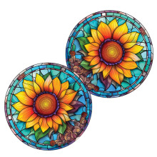 Sunflower Window Stickers 2 Pack Static Cling For Glass Sliding Doors Anti Collision Sun Catcher Decor For Kitchen And Living Rooms