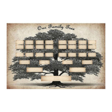 Family Tree Poster 6 Generation Family Tree Chart to Fill In 39x60cm Fillable Charts Personalised Anc Genealogy Style 2 1 Stock