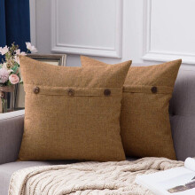 Fețe de pernă artizanale cu design rustic, accesorii versatile pentru casă cu design cu trei nasturi, in ușor de întreținut care promovează un