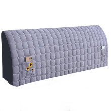 Stretch Velvet Bed Headboard Cover AllInclusive Solid Color Dustproof Two Pockets Light Gray 120cm/47in 150cm/59in